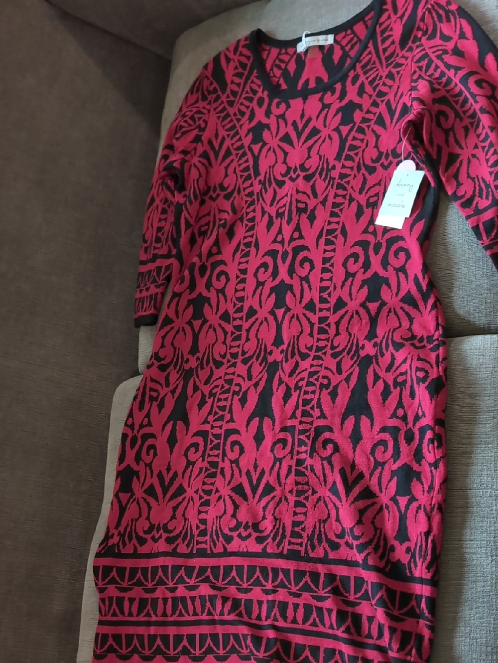Danny And Nicole Red/Black Dress L NWT